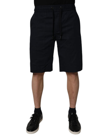 Black Cotton Sweatshorts Men Bermuda Shorts