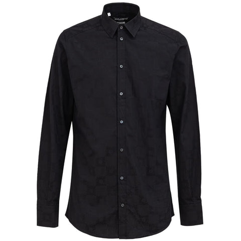 Black Cotton Dress Shirt