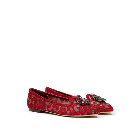 Red Viscose Ballet Flats
