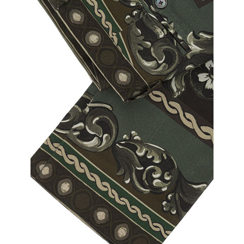 Green Cotton Casual Pants