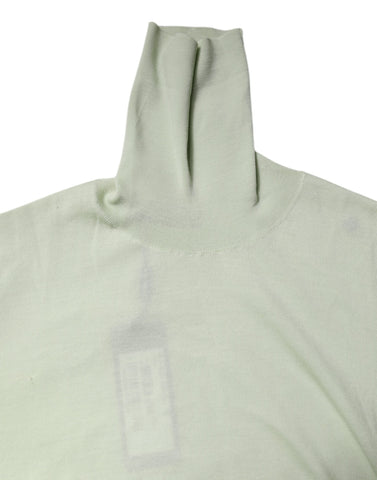 Light Green Wool Turtleneck Pullover Sweater