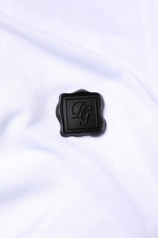 White Cotton Logo Collared Polo T-shirt