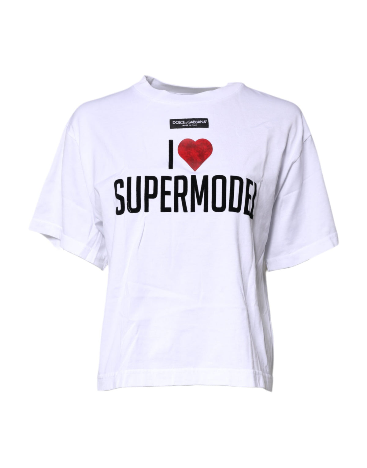 White Printed Round Neck Top Cotton T-shirt