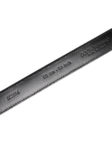 Gray Leather Silver Tone Metal Buckle Belt