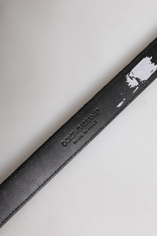 Black Leather Metal Buckle Classic Belt