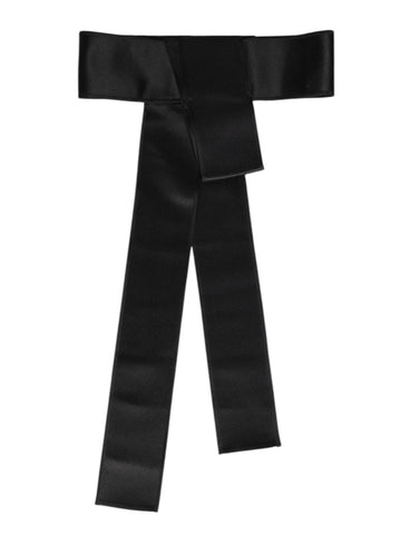 Black Satin Wide Waist Belt