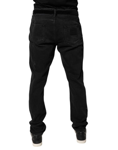 Black Cotton Skinny Men Denim Jeans