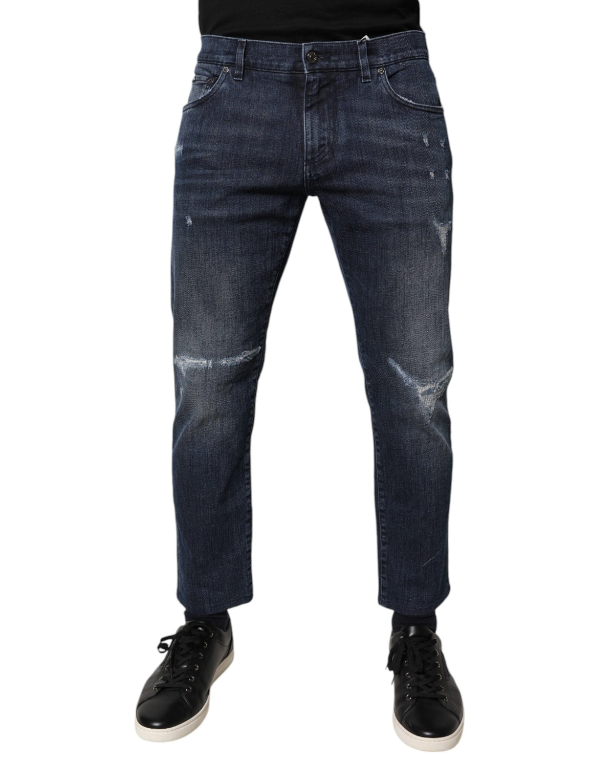 Blue Cotton Stretch Skinny Men Denim Jeans