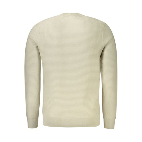 Beige Cotton Men Sweater