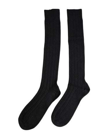 Black DG Logo Print Over The Calf Socks