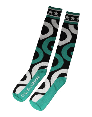 Multicolor Cotton Stretch Over Calf Socks