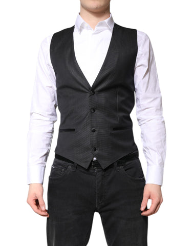 Black Wool Waistcoat Dress Formal Vest
