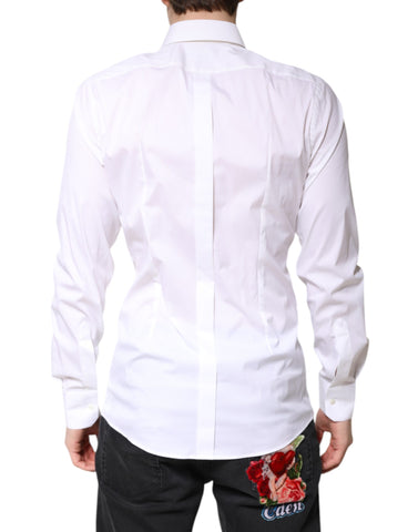 White Cotton GOLD Dress Formal Collared Shirt
