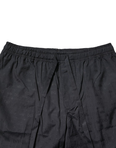 Black Cotton Men Pajama Set Sleepwear