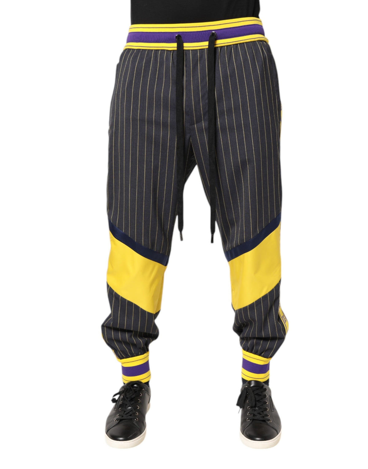 Wielokolorowe bawełniane spodnie dresowe dla mężczyzn