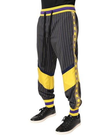 Wielokolorowe bawełniane spodnie dresowe dla mężczyzn