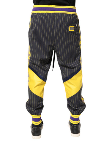 Wielokolorowe bawełniane spodnie dresowe dla mężczyzn