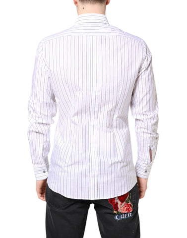 White Stripes Cotton GOLD Formal Dress Shirt