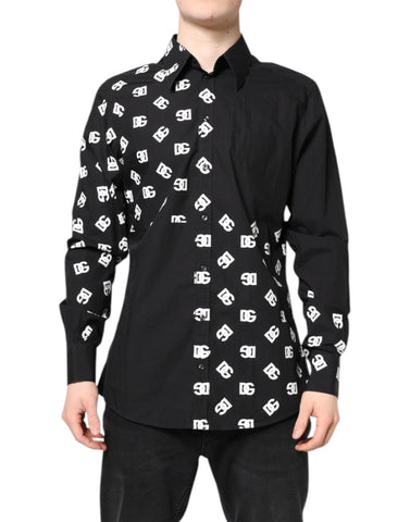 Black DG Logo Cotton MARTINI Dress Shirt