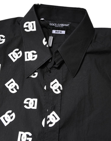 Black DG Logo Cotton MARTINI Dress Shirt