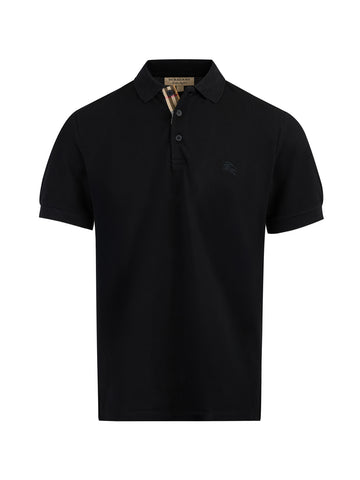 Black Cotton Collared Polo Shirt