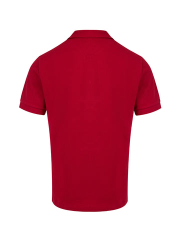 Red Cotton Collared Polo Shirt