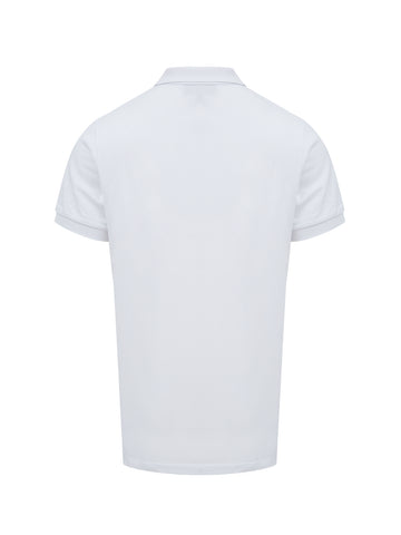 Biała bawełniana koszulka polo z kołnierzykiem