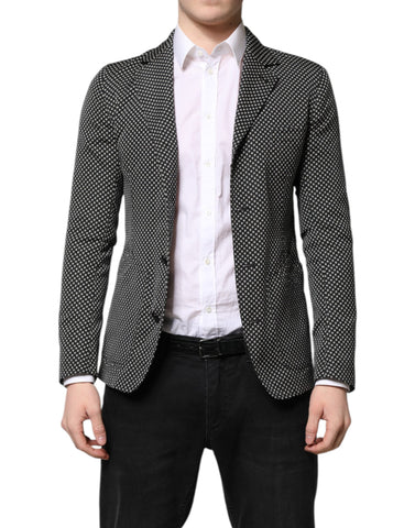 Black White Patterned Men Suit Coat Blazer