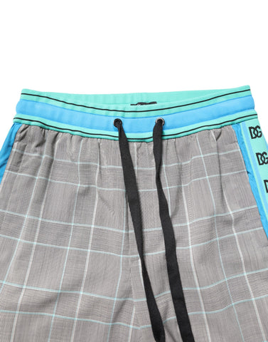 Wielokolorowe bawełniane spodnie dresowe męskie typu jogger