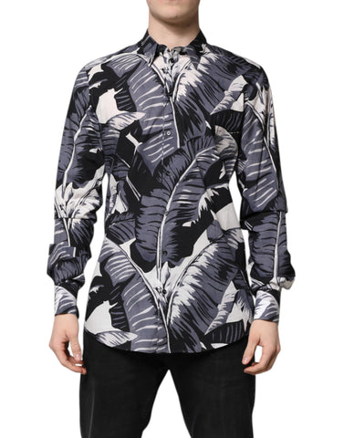 Multicolor GOLD Cotton Banana Leaf Print Shirt