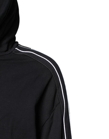 Black Cotton Logo Hooded Sweatshirt Sweater