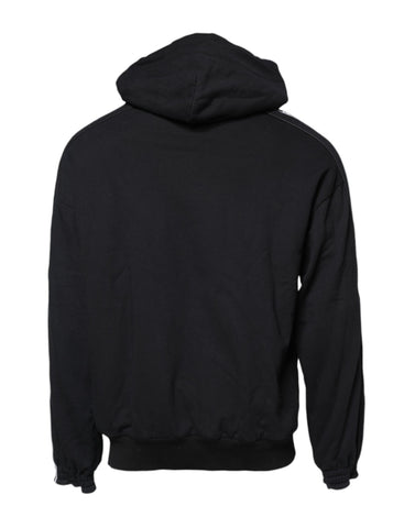 Black Cotton Logo Hooded Sweatshirt Sweater