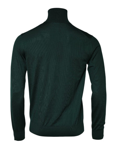 Green Cashmere Knitted Men Pullover Sweater
