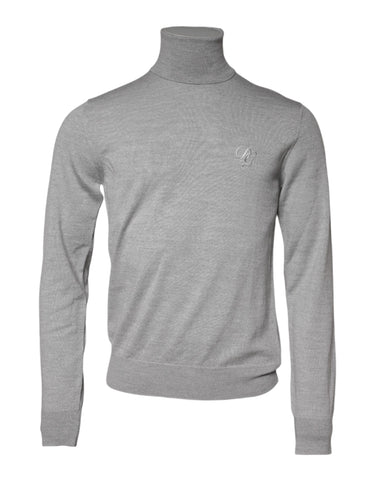 Gray Wool Knitted Men Pullover Sweater