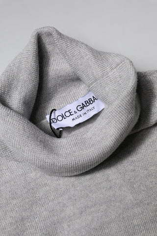 Gray Wool Knitted Men Pullover Sweater