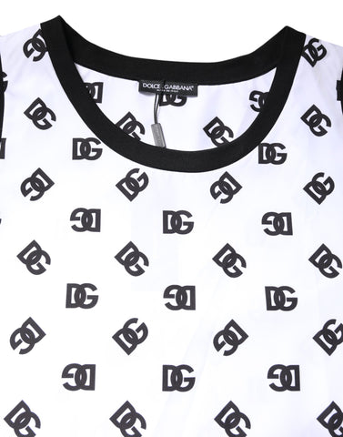 White Polyester Sleeveless DG Logo T-shirt