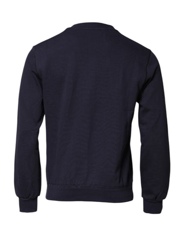 Dark Blue Logo Crew Neck Pullover Sweater