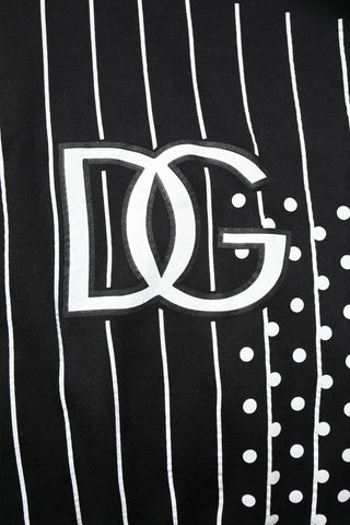 Black White Stripe Hooded Sweatshirt Sweater