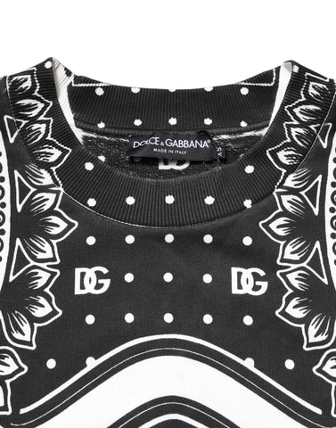 Black White Bandana Cotton Men Sweatshirt Sweater