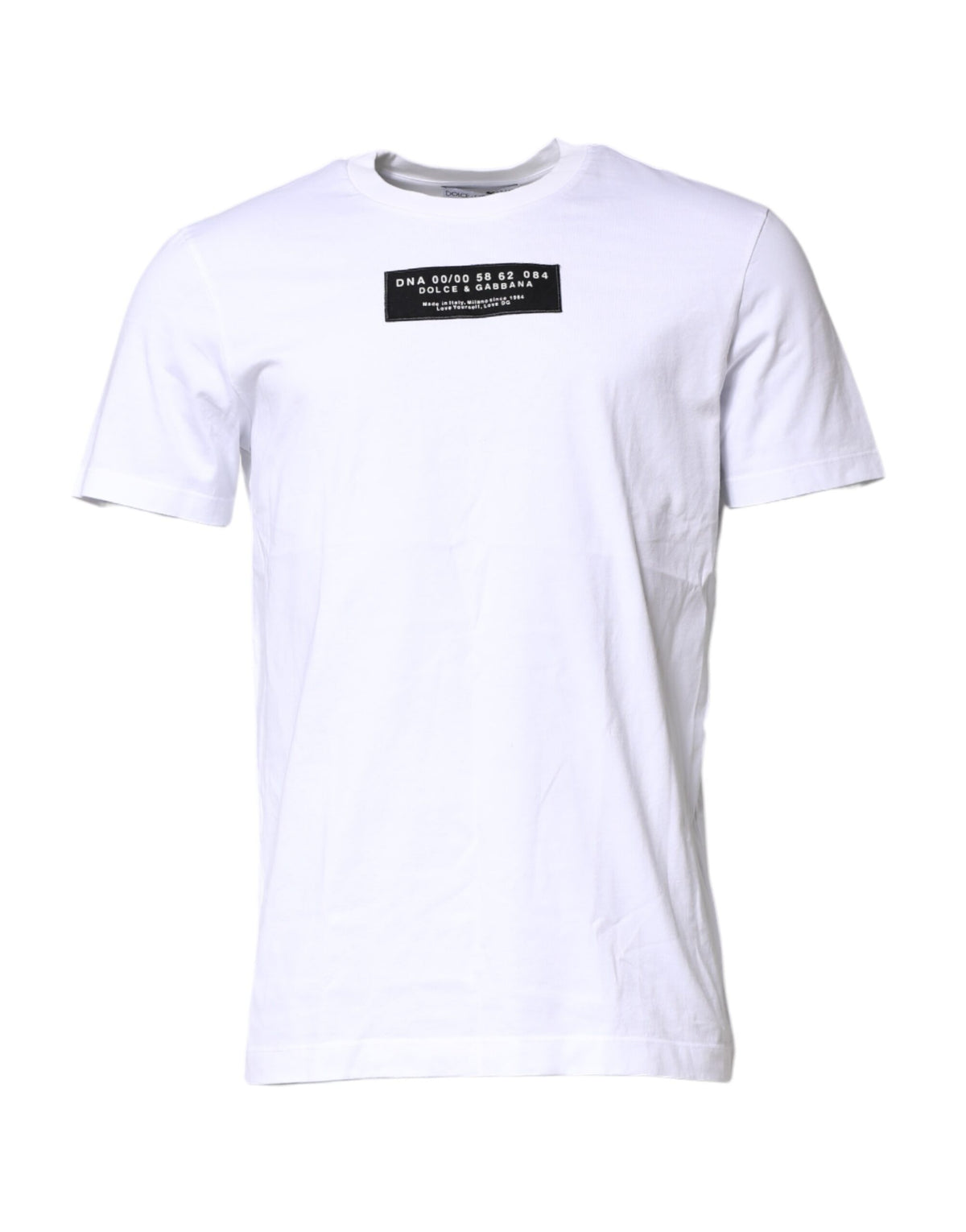 White Cotton Logo Patch Crew Neck T-shirt