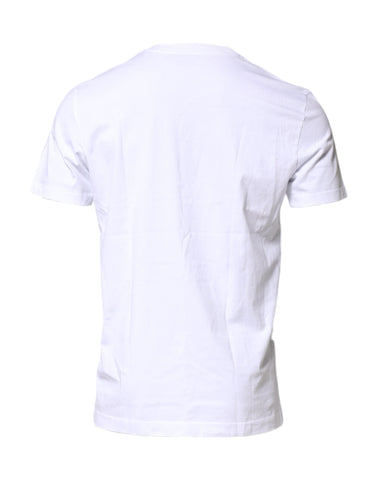 White Cotton Logo Patch Crew Neck T-shirt
