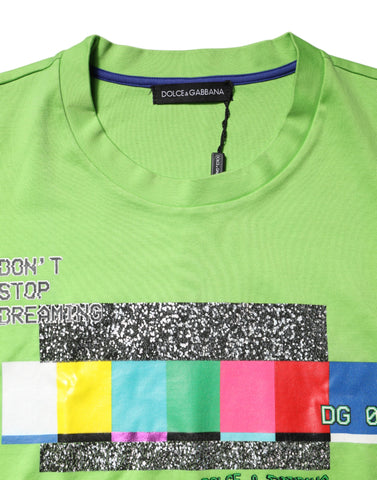 Green Graphic Printed Round Neck T-shirt