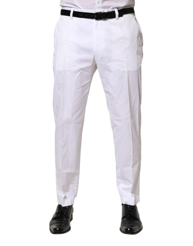 White Cotton Dress Slim Formal Pants