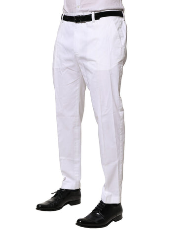 White Cotton Dress Slim Formal Pants