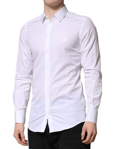 White GOLD Crown Cotton Dress Formal Shirt
