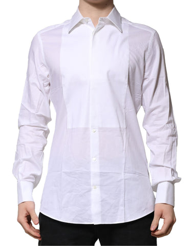 White Bib Cotton Poplin GOLD Men Formal Shirt