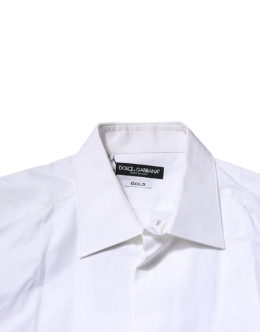 White Bib Cotton Poplin GOLD Men Formal Shirt