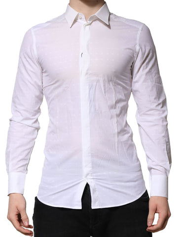 White Cotton GOLD Long Sleeves Formal Shirt