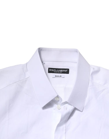 White Cotton GOLD Long Sleeves Formal Shirt