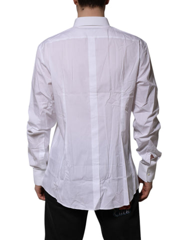 White Cotton GOLD Long Sleeves Formal Shirt